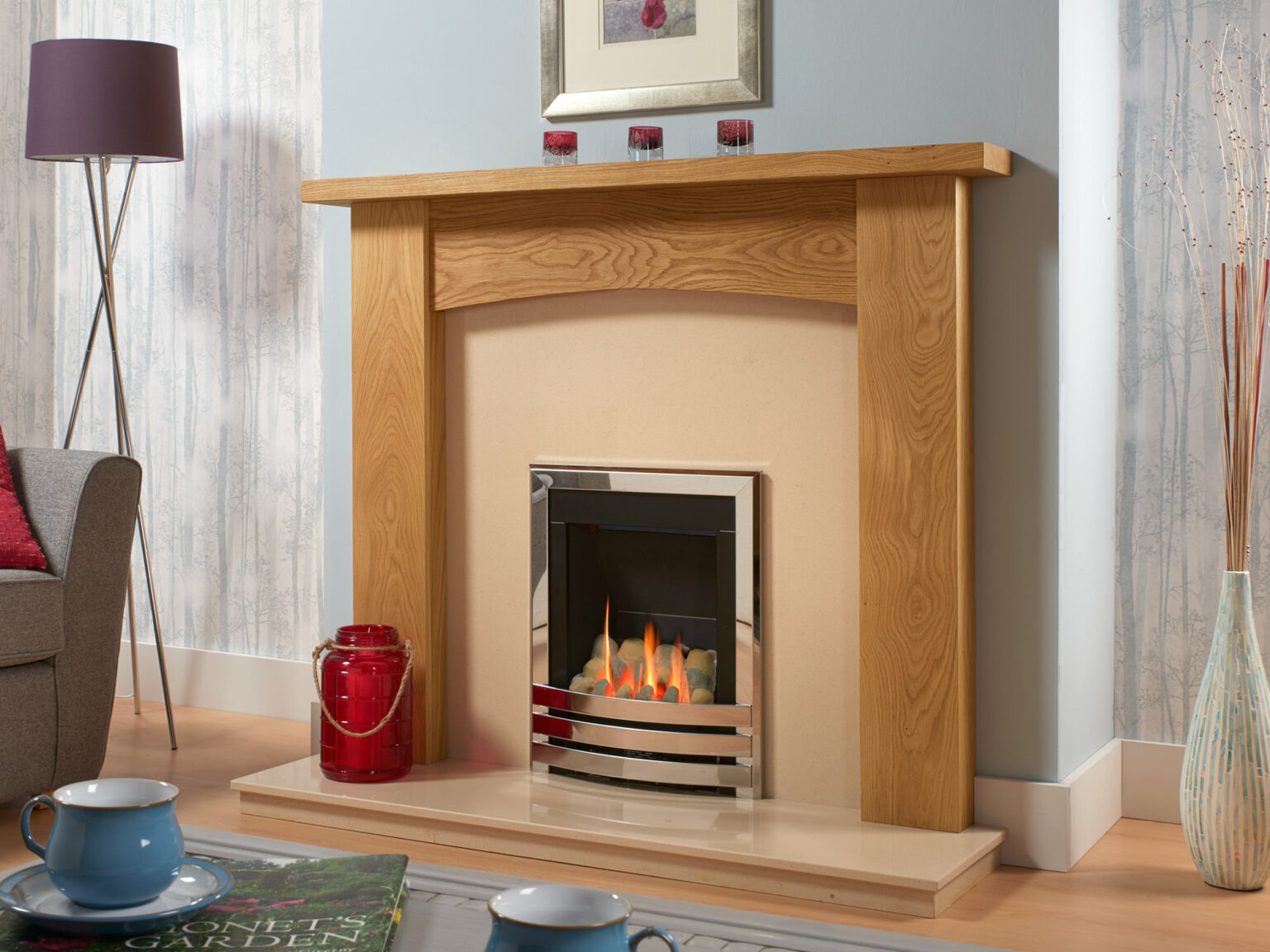 Contemporary Arch Solid Oak Fire Surround Designer Fireplaces