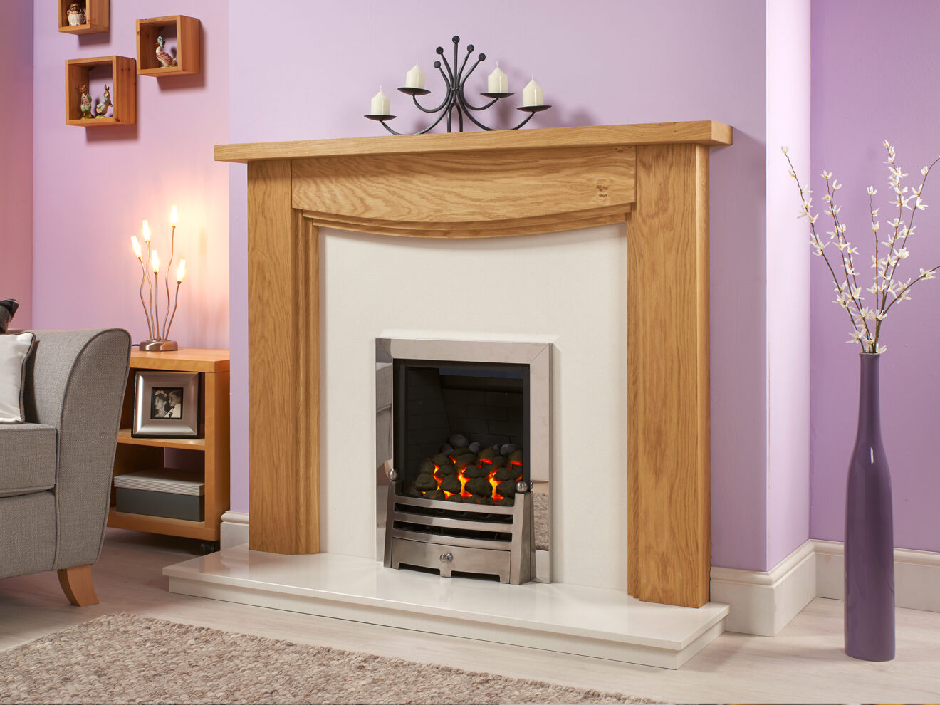 Three Step Arch Solid Oak Fire Surround - Designer Fireplaces