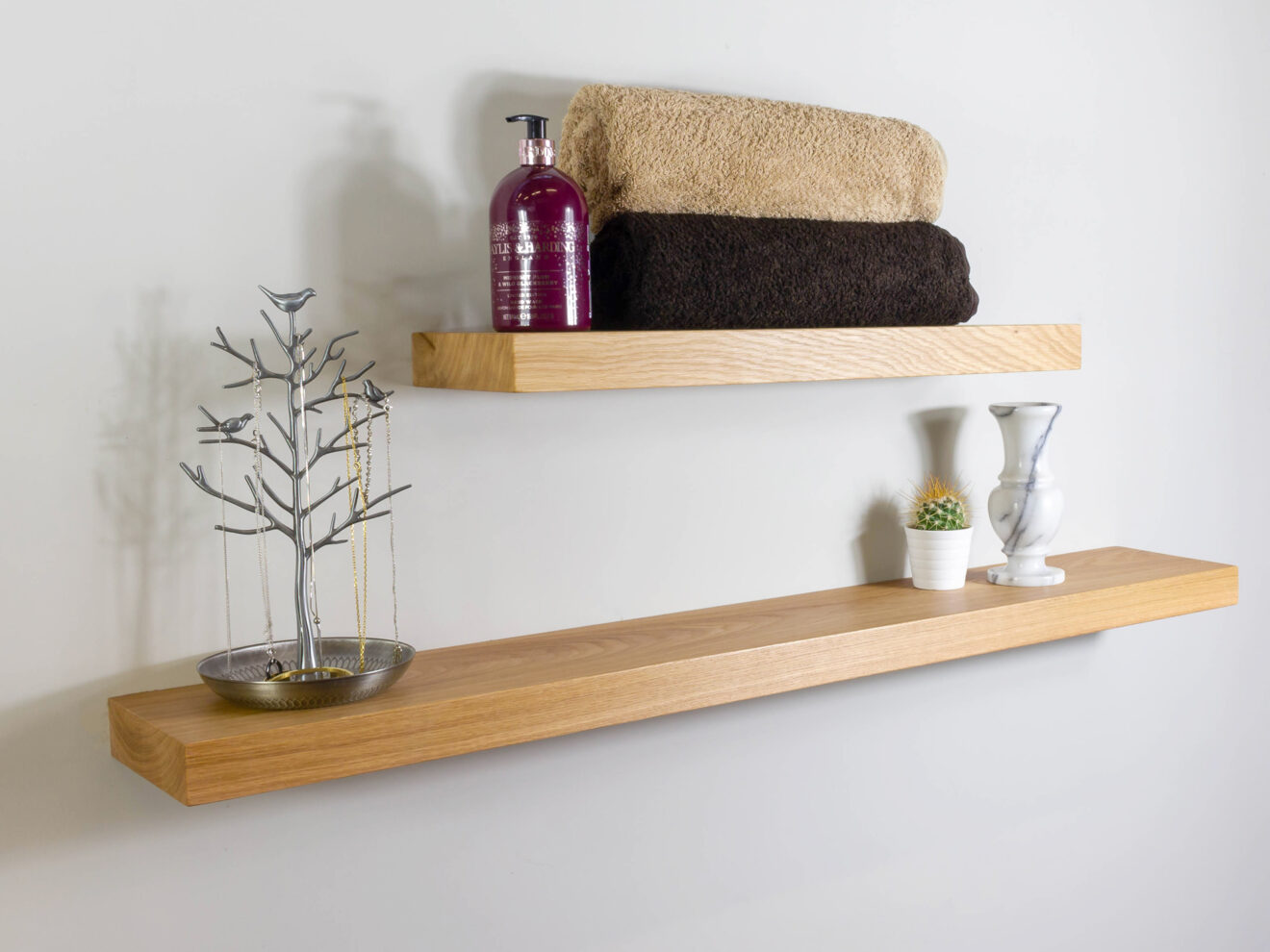 Solid Oak Floating Shelving 45mm Thick Designer Fireplaces