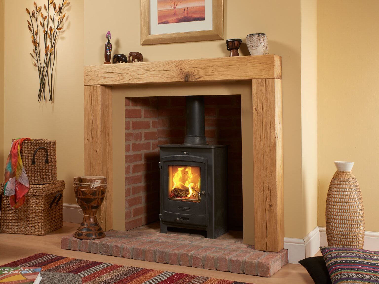 Chester Rustic Solid Oak Fire Surround - Designer Fireplaces