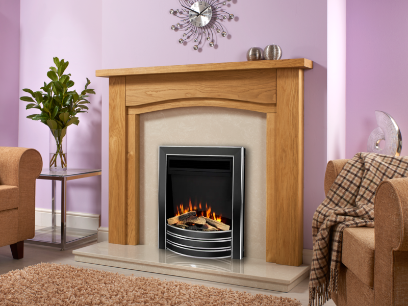 Dewsbury Solid Oak Electric Fire Suite