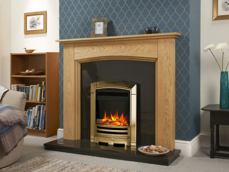 Lyndhurst Solid Oak Electric Fire Suite