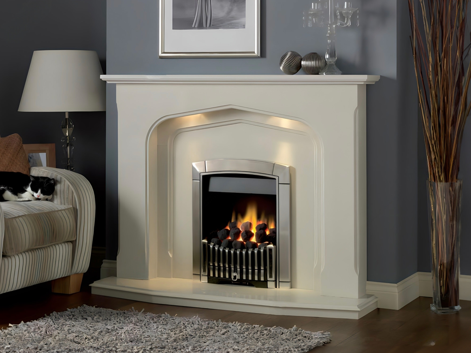 Designer Fireplaces' Lynford Marble Fireplace