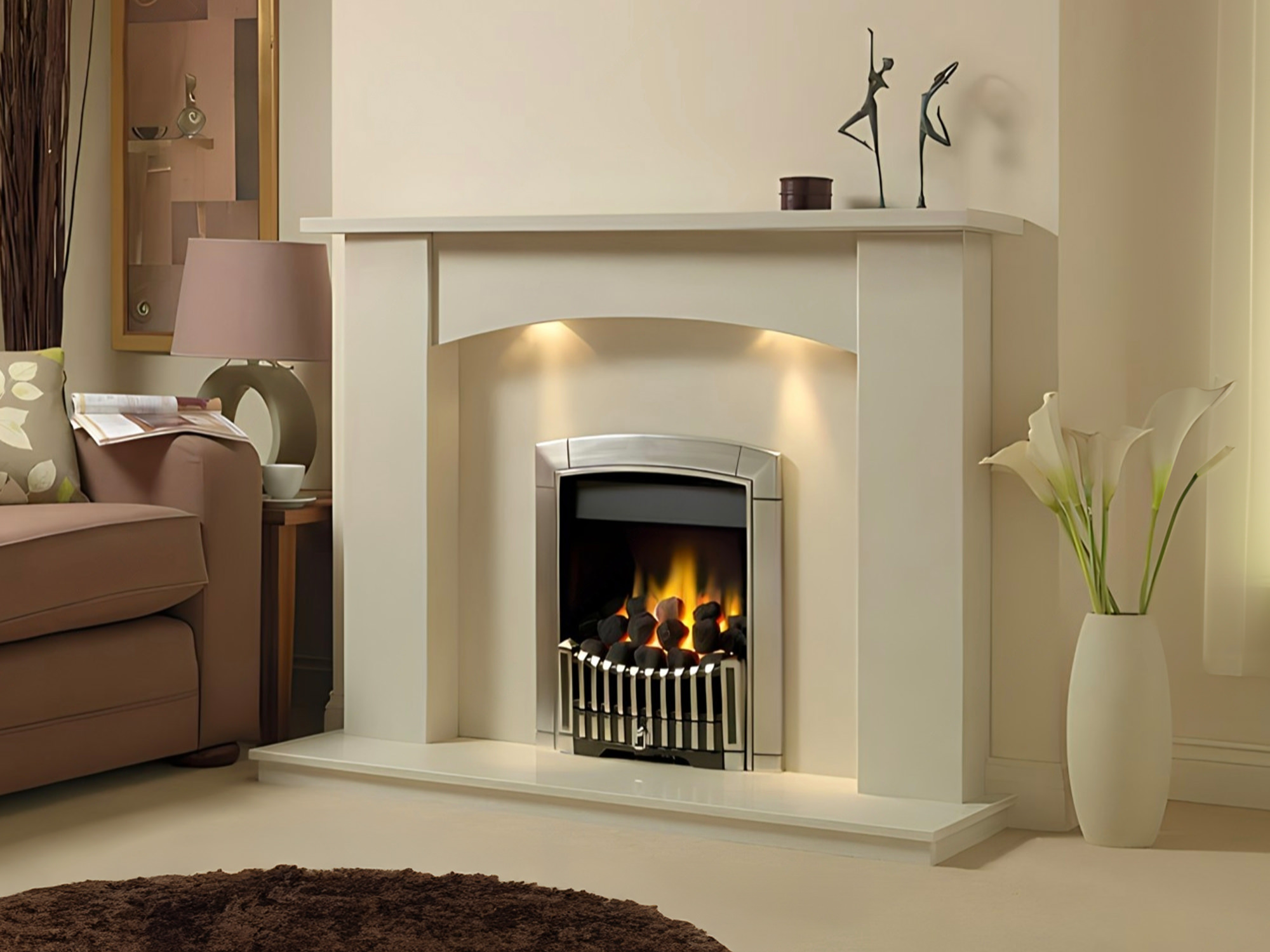 Designer Fireplaces' Milton Marble Fireplace
