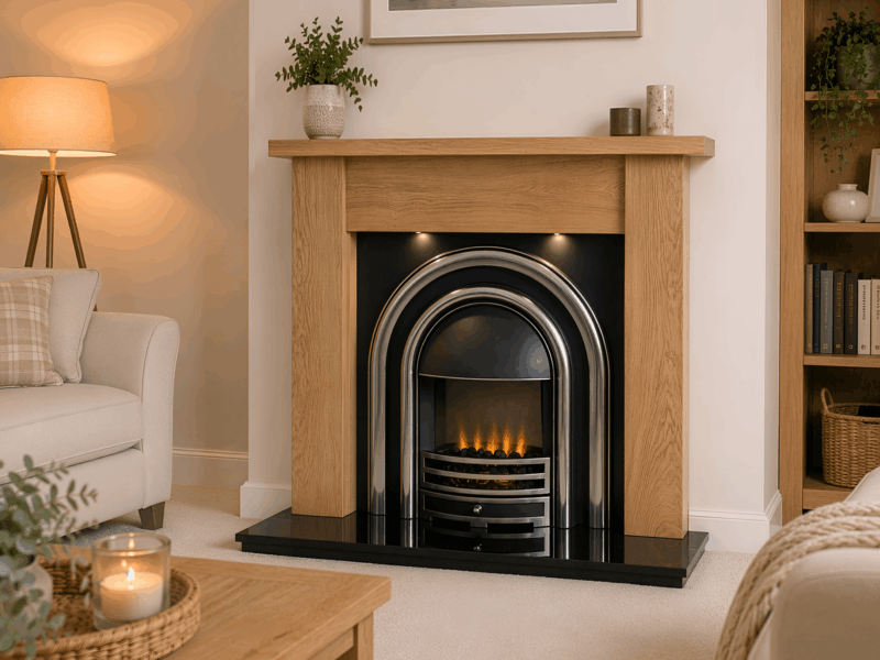 Siena Solid Oak Electric Fire Suite