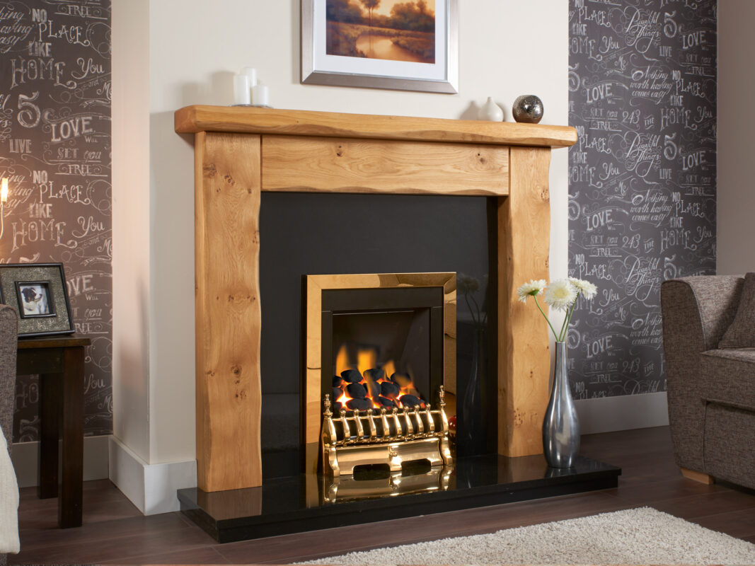 Waney Edge Ashford Rustic Solid Oak Fire Surround - Designer Fireplaces