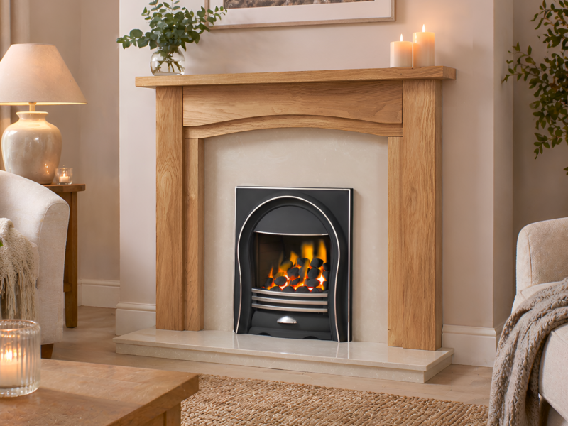 Dewsbury Solid Oak Gas Fire Suite