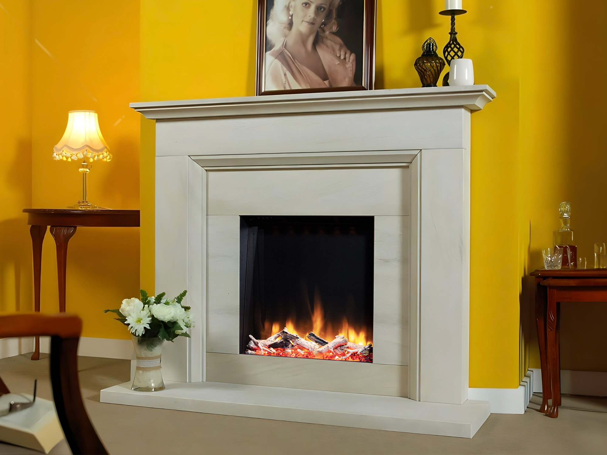 Designer Fireplaces' Dundee Limestone Fireplace