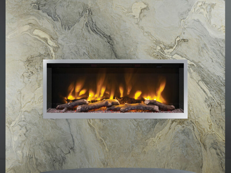 Elgin & Hall Pryzm Volta 42 Hole-in-Wall Electric Fire Chrome