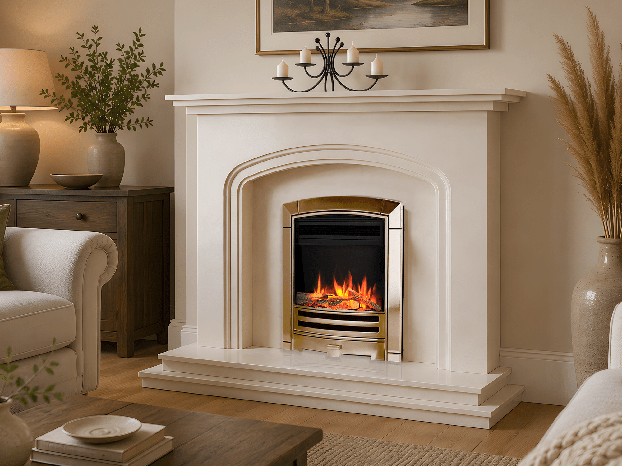 Morpeth Marble Electric Fire Suite