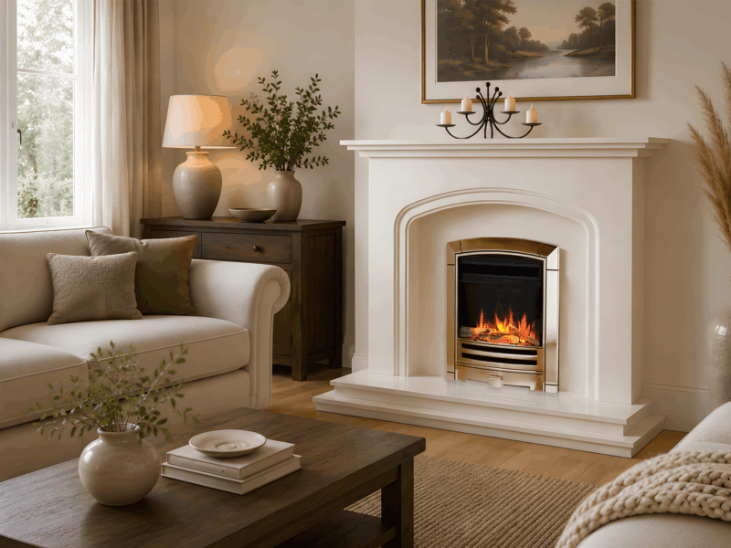 Morpeth Marble Electric Fire Suite - Image 2