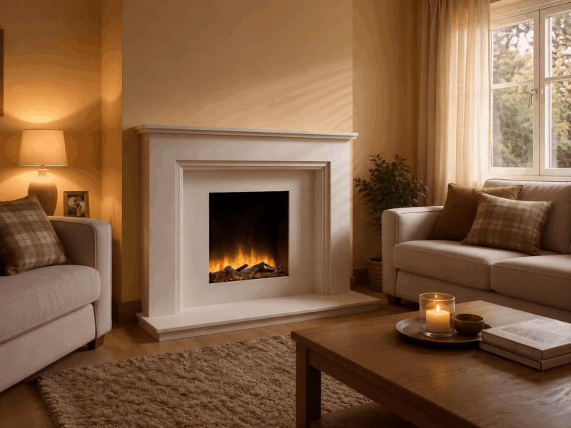 Alternative view of Penham Marble Electric Fire Suite