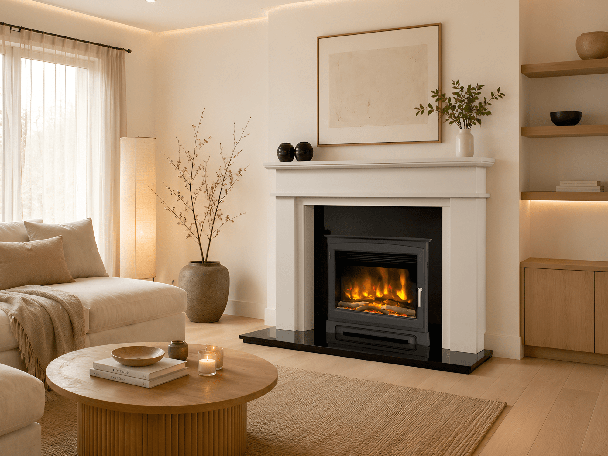 Rowton Marble Electric Fire Suite - Image 2
