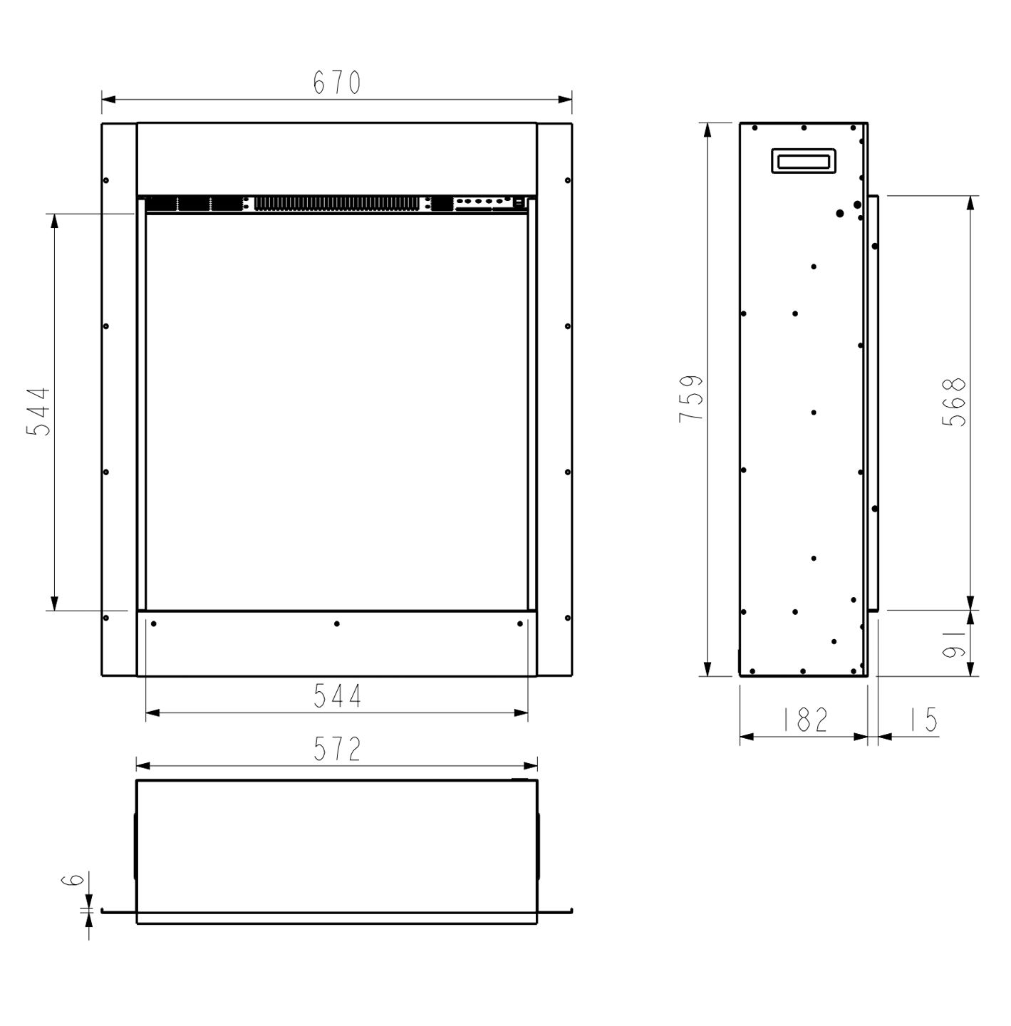 Flavel Proflame Asencio Electric Fire Dimensions Diagram
