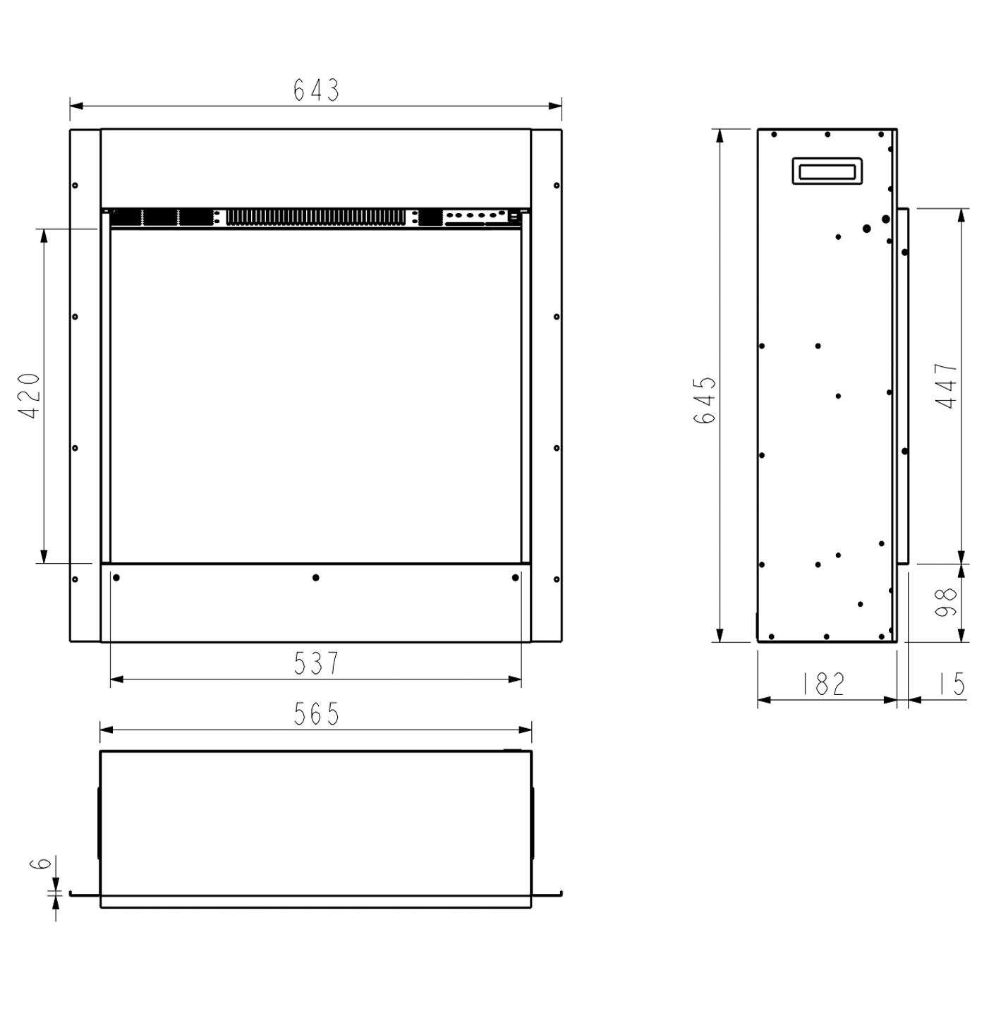 Flavel Proflame Celena Electric Fire Dimensions Diagram