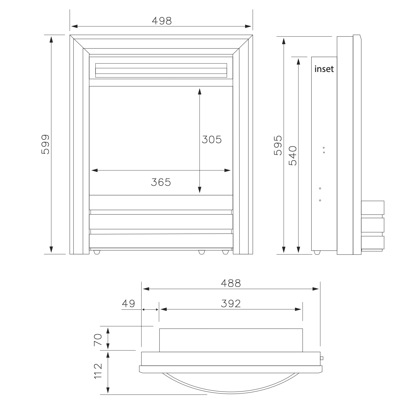 Flavel-Proflame-SL-Autograph-Electric-Fire-Dimensions-Diagram